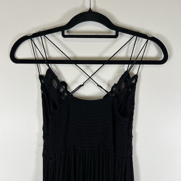 FREE PEOPLE FP One Adella Slip Lace Dress Black Medium Mini Boho Feminine - Picture 9 of 10